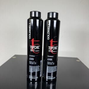 Lot Of 2 Goldwell Topchic Hair Color CAN 8.6 oz 4NN mid brown 250ml